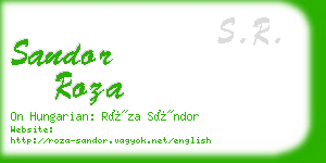 sandor roza business card